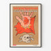 Poster vintage vietnamita con mano insanguinata su sfondo di bandiera stellata