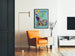 Poster vintage per bambini che leggono e gatto con palloncini