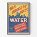Poster vintage industriale guerra industria necessita acqua