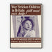 Poster vintage bambini vittime di guerra in Gran Bretagna