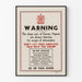 Poster di Sicurezza Vintage - Avviso Sorveglianza degli Agenti Nemici