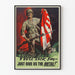 Poster di Propaganda Militare dell'Esercito degli Stati Uniti "Li sconfiggeremo - Basta darci il metallo"