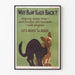 Poster decorativo vintage « Why Bow Your Back ? » con cane e gatto