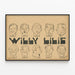 Poster Caricature Vintage Volti Espressionisti Willy Lilie — quadro incorniciato alla parete