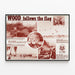 Poster vintage militare 'Wood Follows the Flag' dell'esercito degli Stati Uniti — quadro incorniciato alla parete