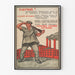 Poster vintage rivoluzionario sovietico con operaio e fabbrica