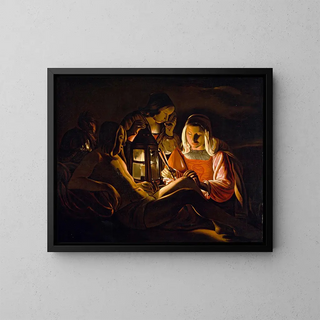 di Sant'Agostino curato da Santa Irene - Atelier di Georges de La Tour — quadro incorniciato alla parete