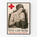 Poster vintage della Croce Rossa Americana aiuto e solidarietà