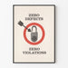 Poster vintage Sicurezza industriale Zero Difetti Zero Violazioni
