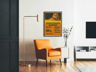 Poster vintage Lion Zoologischer Garten Concerto militare