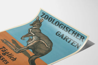 Poster vintage dello zoo dei canguri con concerto militare