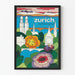 Poster artistico Zurigo Svizzera per decorazione murale